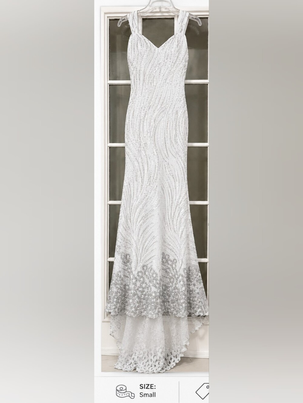 Elegant Silver-Beaded Prom Dress - Sparkling Evening Gown